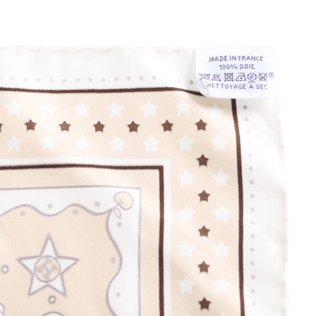 HERMES(エルメス) カレ 55 スカーフ Le Rodeo Des Fruits ベージュ シルク レディース