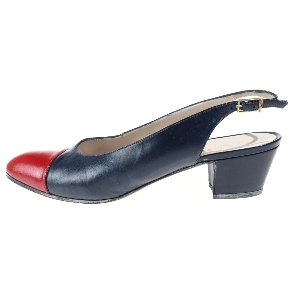 CHANEL(シャネル) パンプス バイカラー レザー ネイビー/レッド レディース