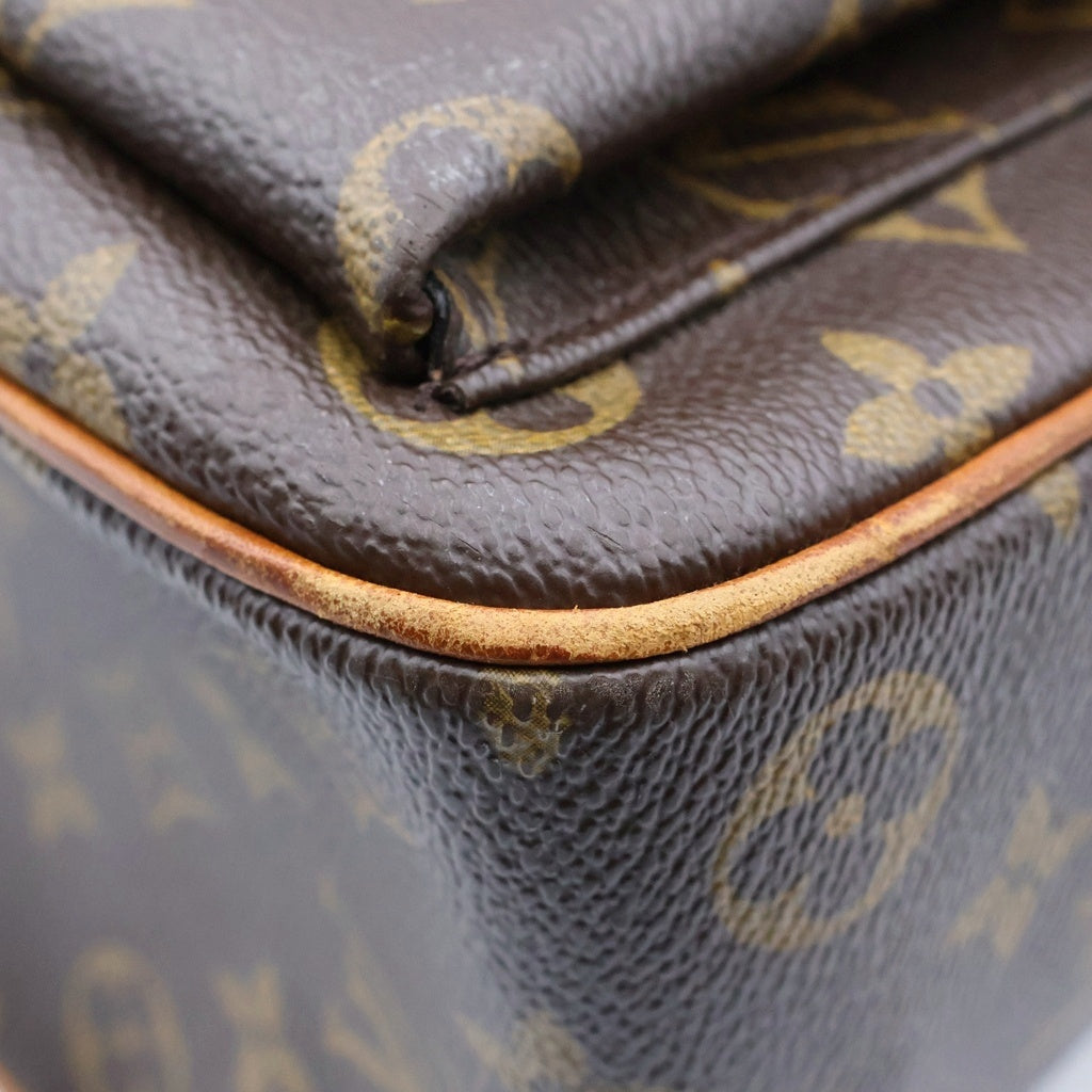 LOUIS VUITTON(ルイヴィトン) モノグラム ミュルティプリシテ ハンドバッグ トートバッグ ブラウン レザー×PVC M51162 ゴールド金具 レディース