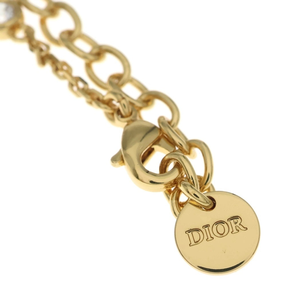 DIOR(ディオール) CDロゴ ラインストーン フェイクパール ブレスレット ゴールド GP レディース