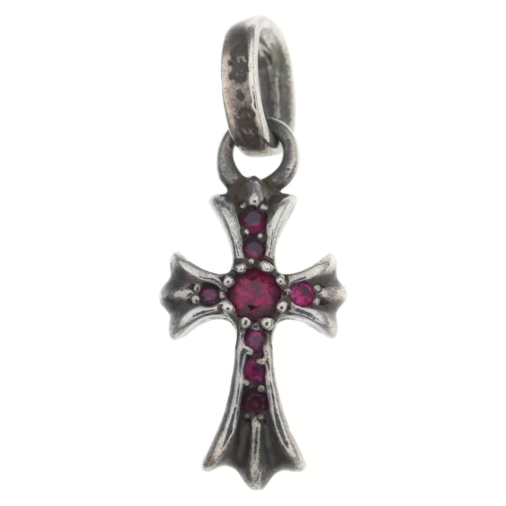 CHROME HEARTS(クロムハーツ) CRS BBYFAT P SAP ベイビーファットクロス PAVE ピンクサファイア ペンダントトップ シルバー