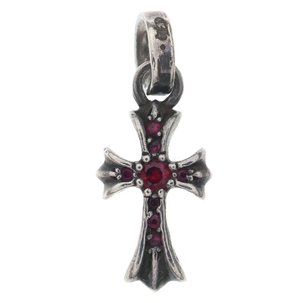 CHROME HEARTS(クロムハーツ) CRS BBYFAT P SAP ベイビーファットクロス PAVE ピンクサファイア ペンダントトップ シルバー