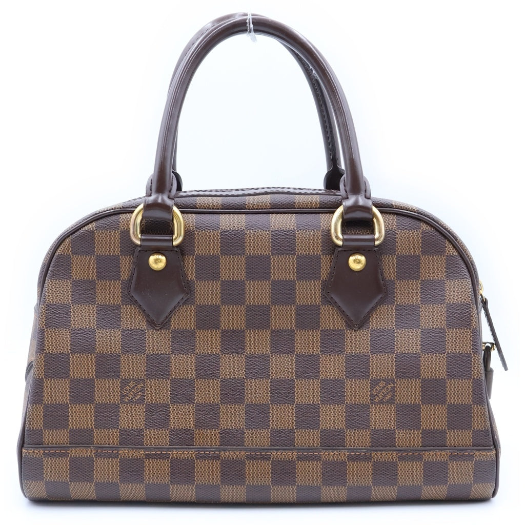 LOUIS VUITTON(ルイヴィトン) ダミエ ドゥオモ ハンドバッグ ブラウン レザー×PVC N60008 ゴールド金具 レディース