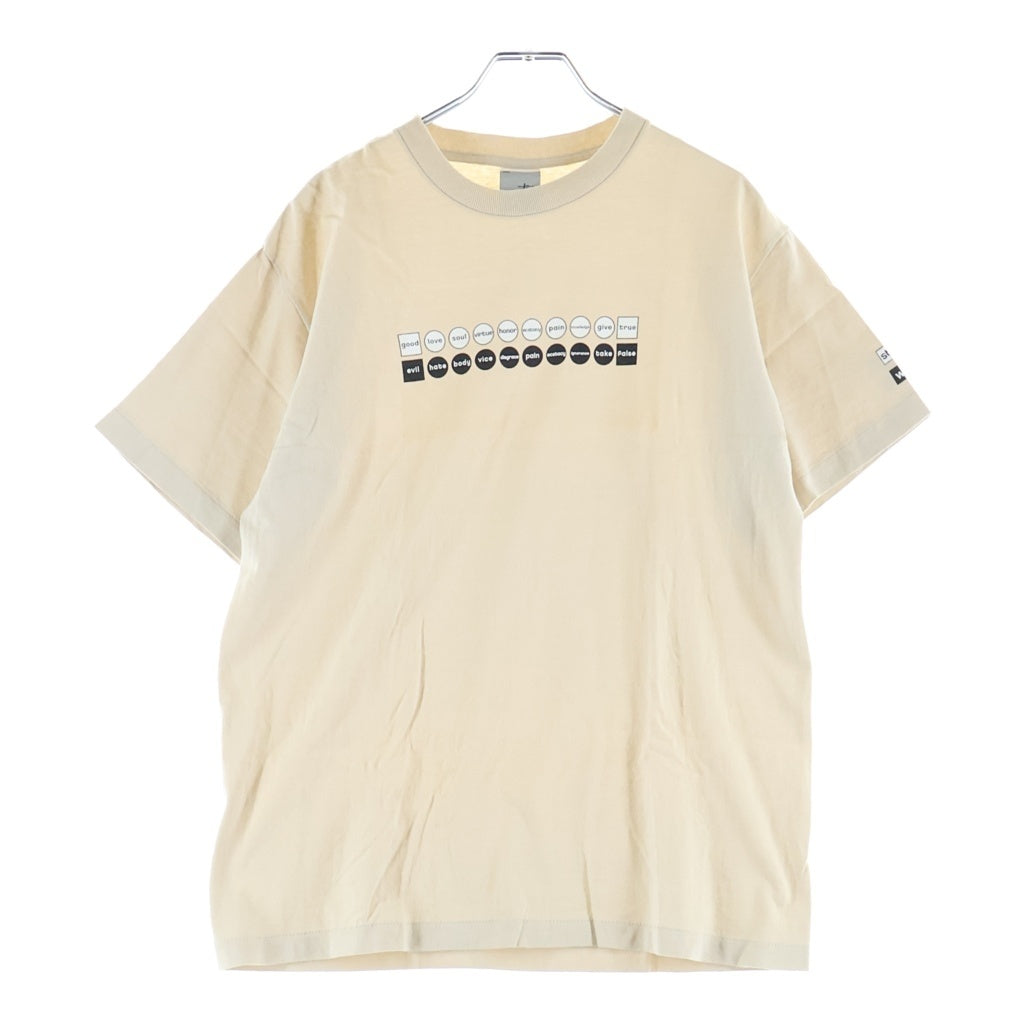 STUSSY(ステューシー) 00s OLD Opposite World Tee 反対語プリント 半袖Tシャツ カットソー 銀タグ ベージュ
