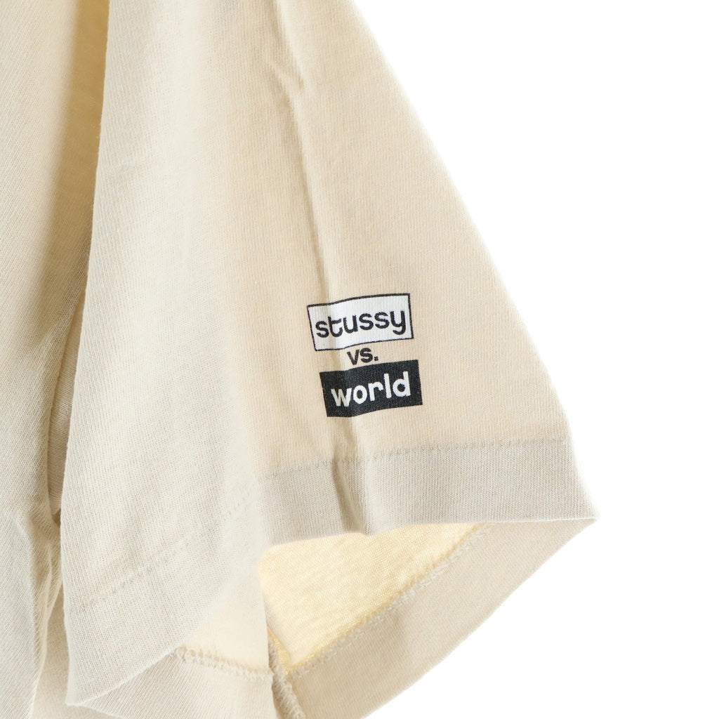 STUSSY(ステューシー) 00s OLD Opposite World Tee 反対語プリント 半袖Tシャツ カットソー 銀タグ ベージュ
