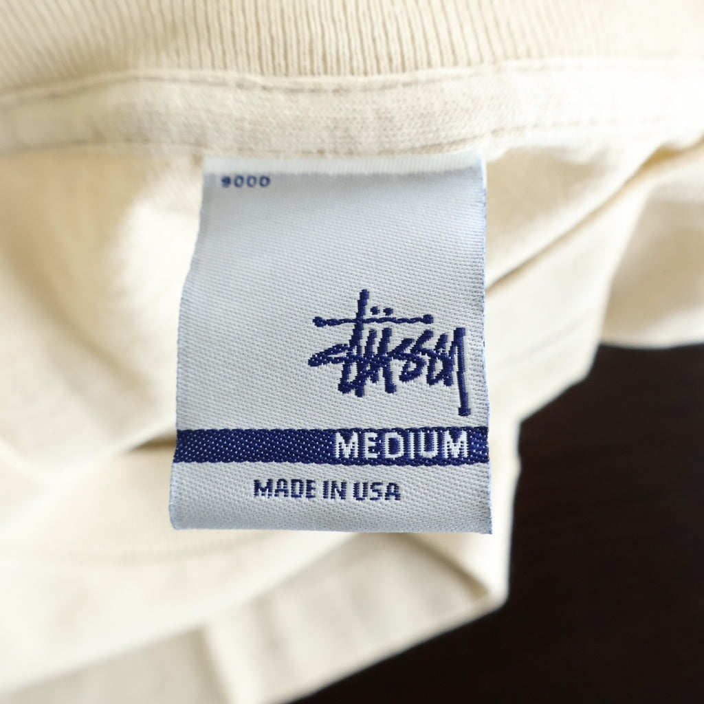 STUSSY(ステューシー) 00s OLD Opposite World Tee 反対語プリント 半袖Tシャツ カットソー 銀タグ ベージュ