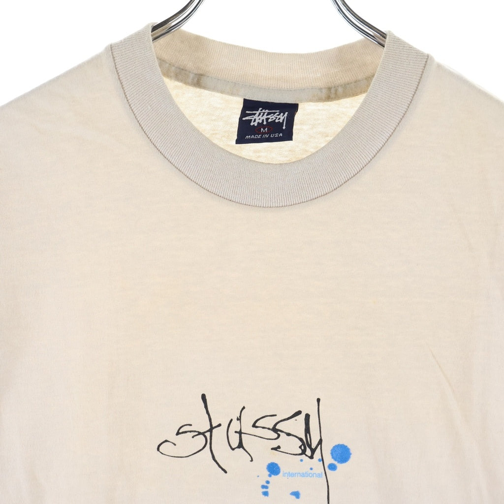 STUSSY(ステューシー) 90s OLD International S/S Tee インターナショナル 半袖Tシャツ カットソー 紺タグ ベージュ