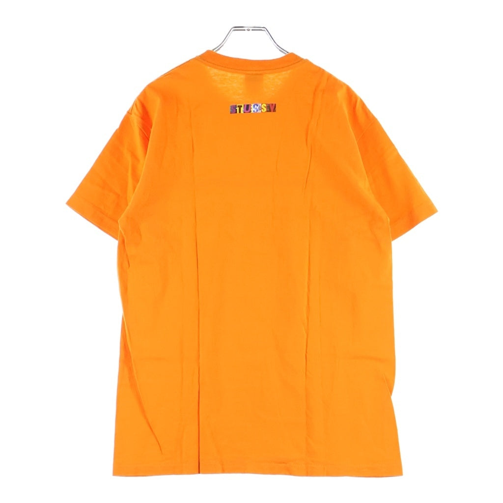 STUSSY(ステューシー) 00s OLD Japan collage Tee 日本モチーフ フォトコラージュ 半袖Tシャツ カットソー 銀タグ USA製 オレンジ