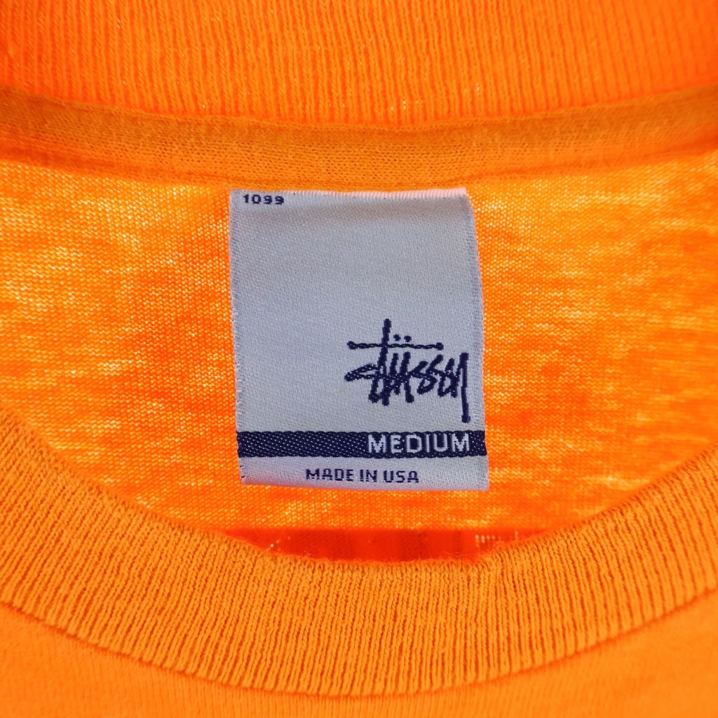 STUSSY(ステューシー) 00s OLD Japan collage Tee 日本モチーフ フォトコラージュ 半袖Tシャツ カットソー 銀タグ USA製 オレンジ