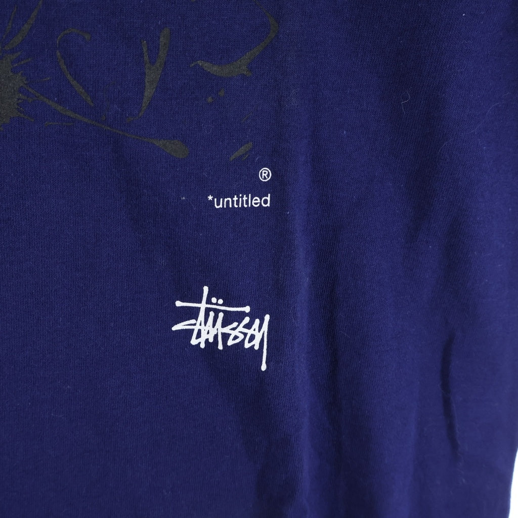 STUSSY(ステューシー) ×WTAPS 90s OLD Drip Technique ダブルタップスコラボ 両面プリント 半袖Tシャツ カットソー 紺タグ USA製 ネイビー