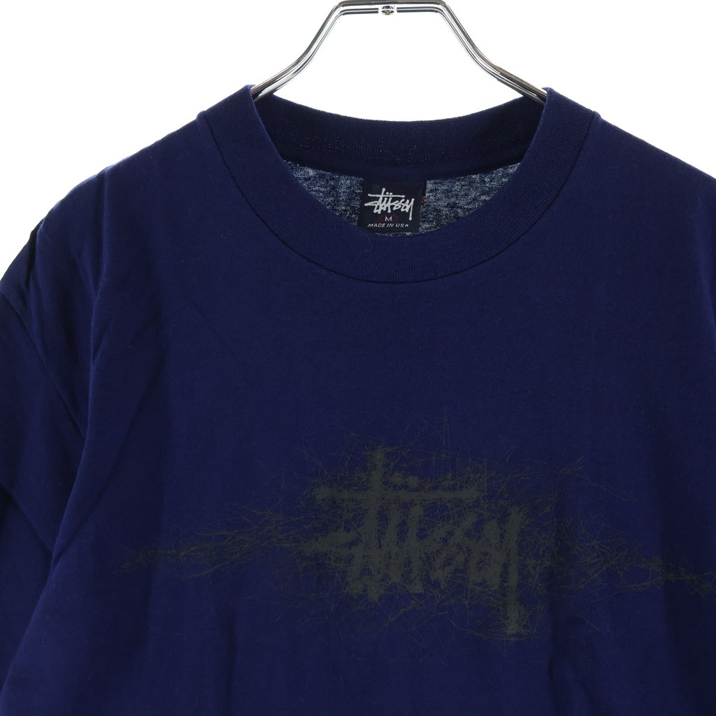 STUSSY(ステューシー) 90s OLD Noise Logo S/S Tee ノイズロゴ 半袖Tシャツ カットソー 紺タグ USA製 ネイビー