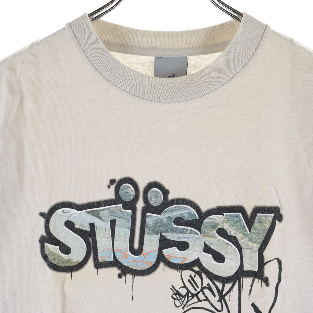 STUSSY(ステューシー) 00s OLD Slick S/S Tee NY限定 スリックデザイン 半袖Tシャツ カットソー 銀タグ USA製 グレー