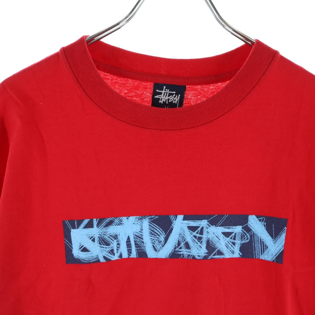 STUSSY(ステューシー) 90s OLD Box Logo S/S Tee ボックスロゴ 半袖Tシャツ カットソー 旧タグ USA製 レッド