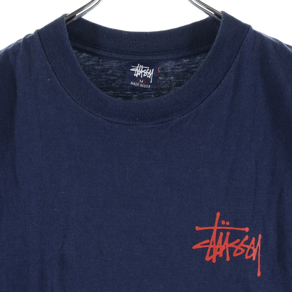 STUSSY(ステューシー) 90s OLD Tagging Logo Tee タギング ロゴプリント 半袖Tシャツ カットソー 紺タグ ネイビー