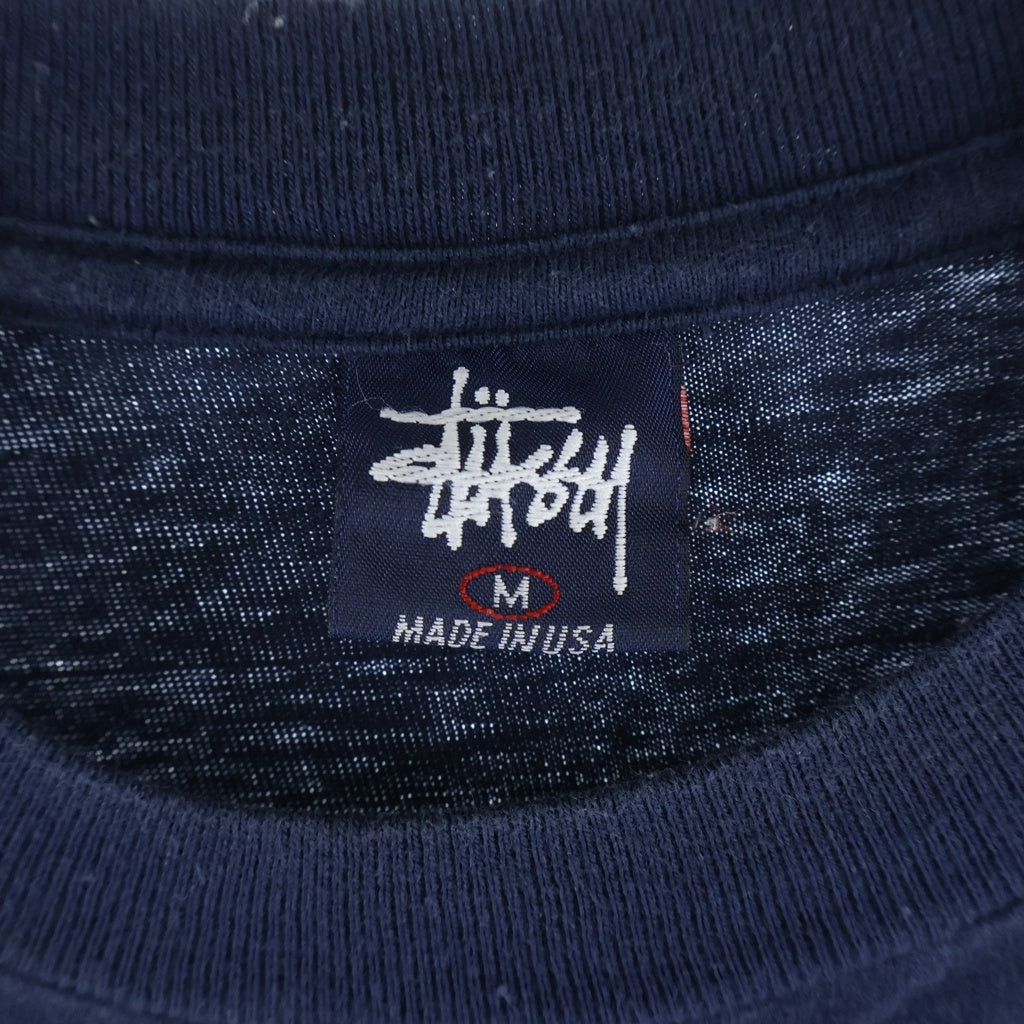 STUSSY(ステューシー) 90s OLD Tagging Logo Tee タギング ロゴプリント 半袖Tシャツ カットソー 紺タグ ネイビー