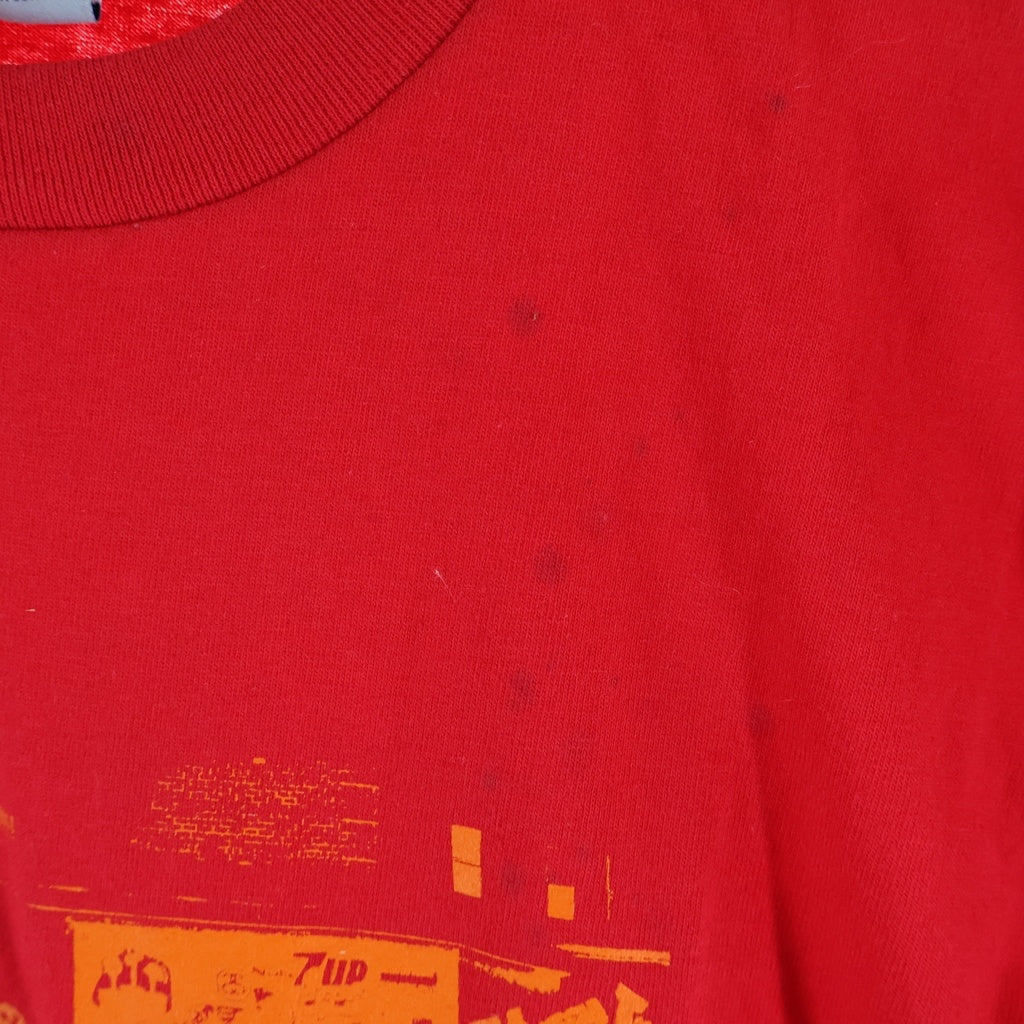 STUSSY(ステューシー) 00s OLD Ice Cream Shop Tee アイスクリーム 半袖Tシャツ カットソー 銀タグ USA製 レッド