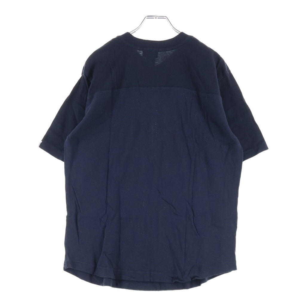 STUSSY(ステューシー) 90s OLD コットンメッシュ切り替え 半袖Tシャツ カットソー ネイビー