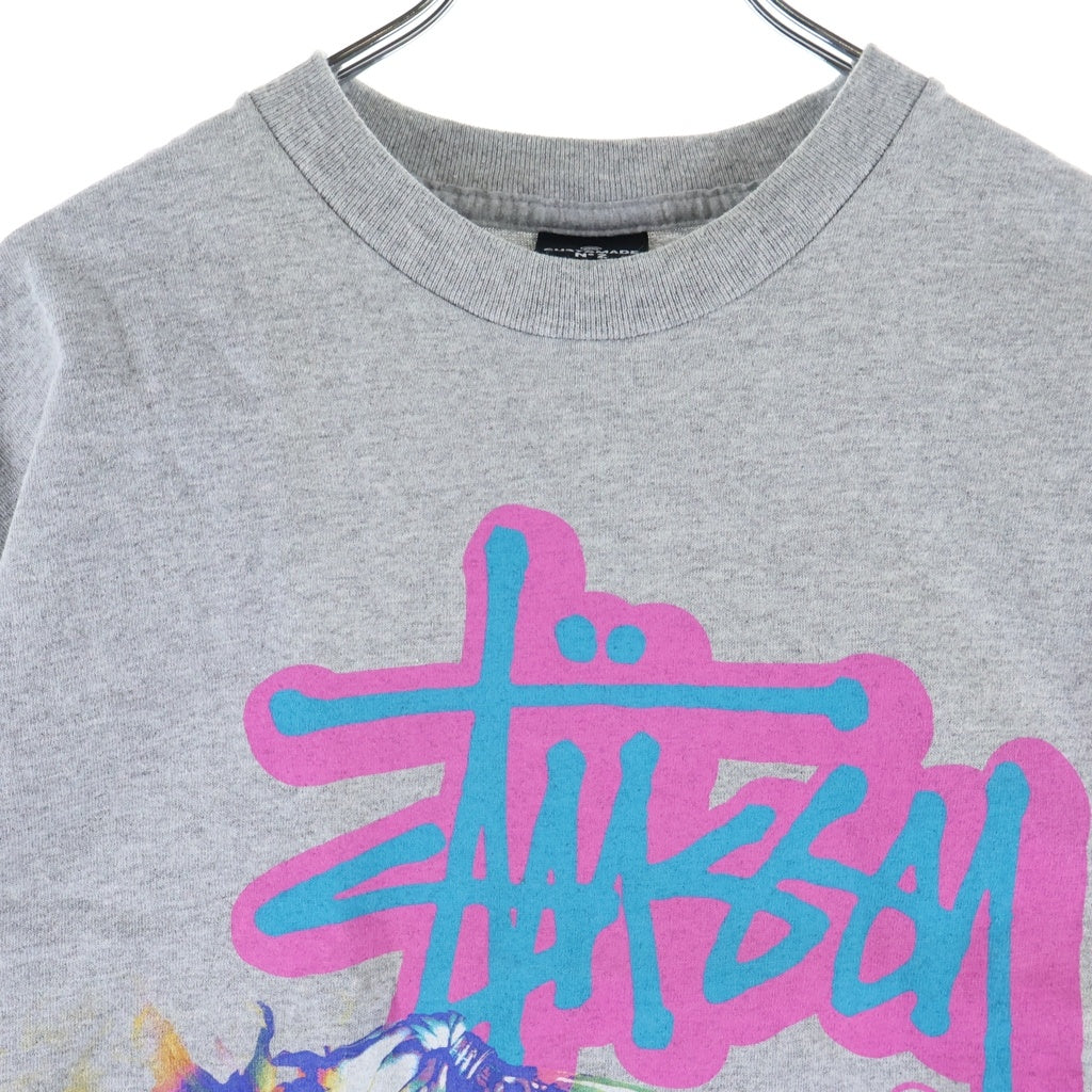 STUSSY(ステューシー) 00s CUSTOMADE Daggers Drawn 両面プリント 半袖Tシャツ カットソー USA製 グレー