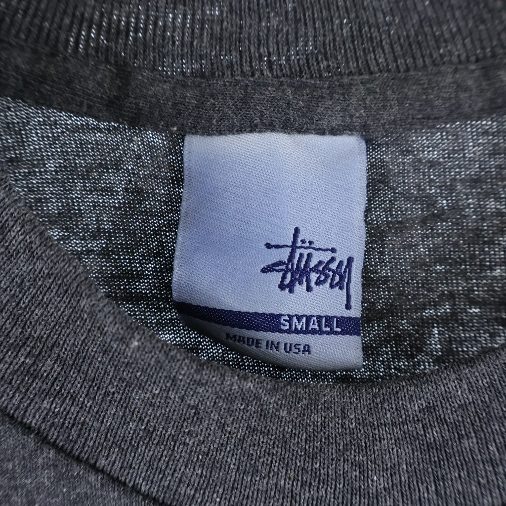 STUSSY(ステューシー) 00s OLD Apple Mac Think International アップルパロディロゴ 半袖Tシャツ カットソー 銀タグ グレー