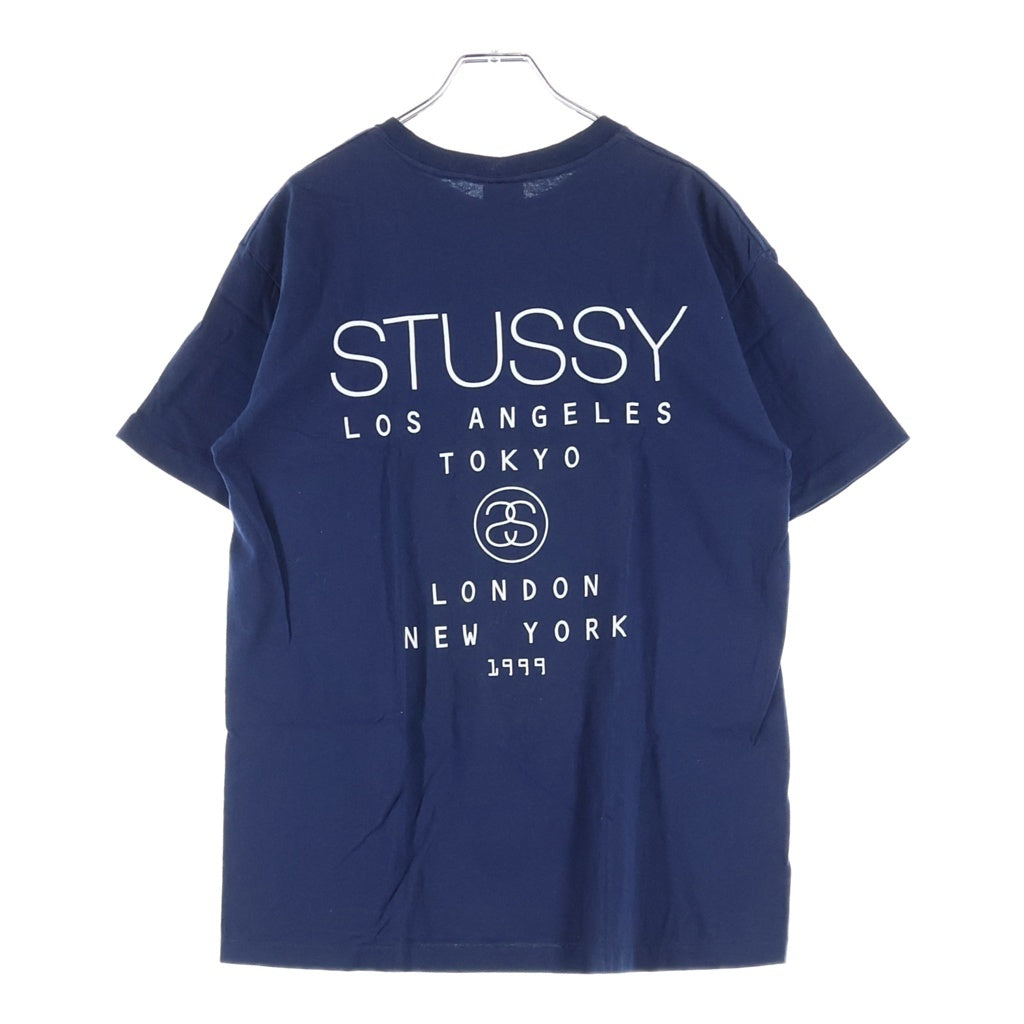STUSSY(ステューシー) 90s OLD 1999 World Tour Tee 両面プリント 半袖Tシャツ カットソー ネイビー