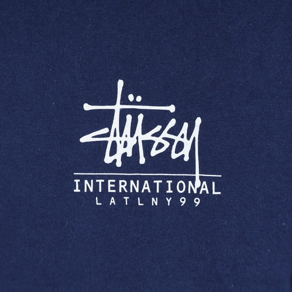 STUSSY(ステューシー) 90s OLD 1999 World Tour Tee 両面プリント 半袖Tシャツ カットソー ネイビー