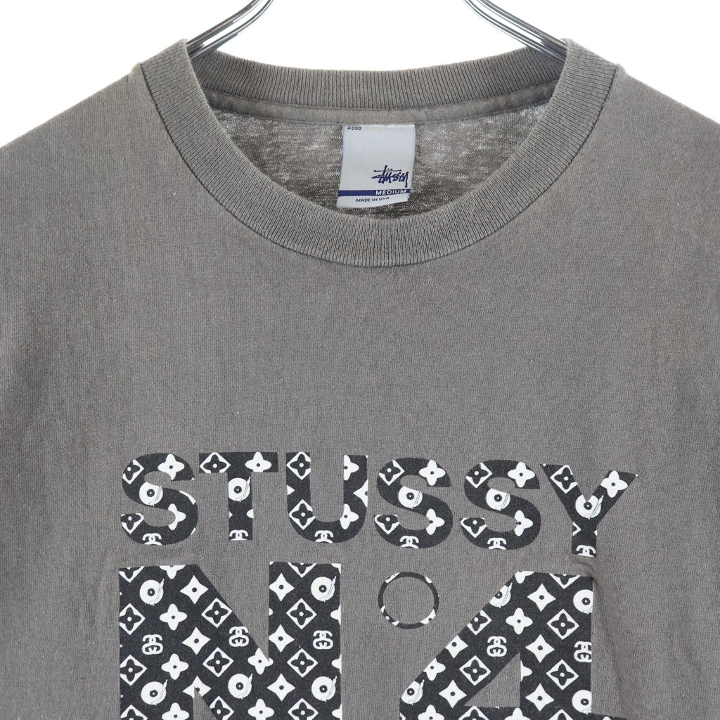 STUSSY(ステューシー) 00s OLD Monogram Parody L/S Tee モノグラムパロディ 長袖Tシャツ ロンT カットソー ナンバー4 グレー