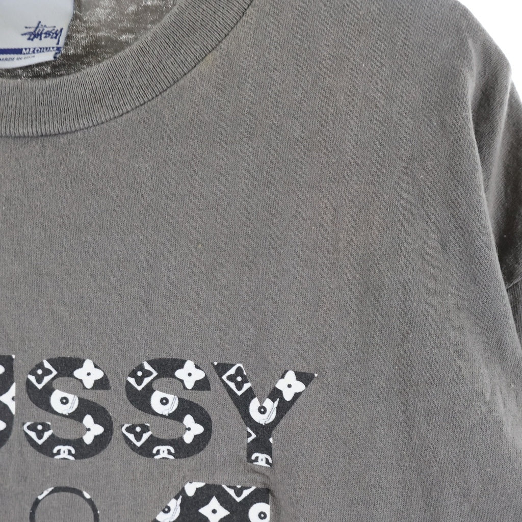 STUSSY(ステューシー) 00s OLD Monogram Parody L/S Tee モノグラムパロディ 長袖Tシャツ ロンT カットソー ナンバー4 グレー