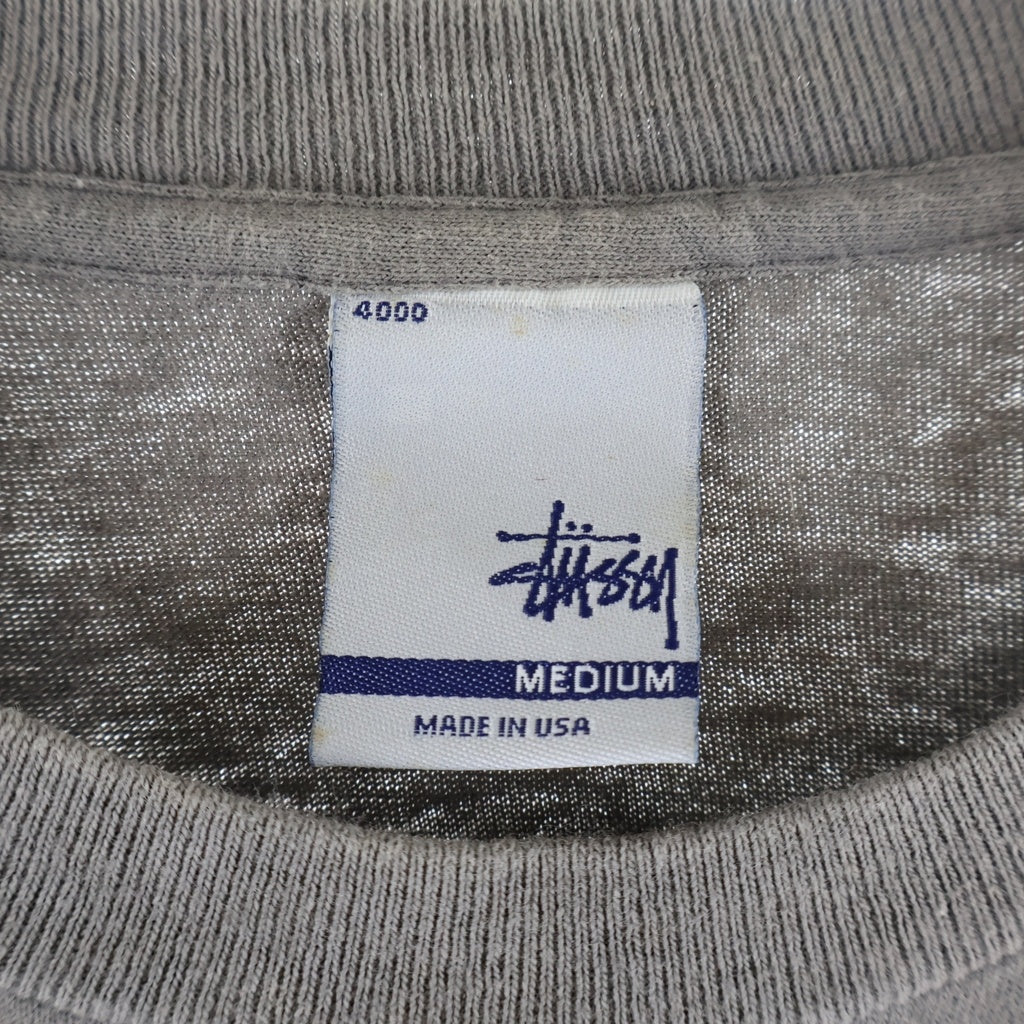 STUSSY(ステューシー) 00s OLD Monogram Parody L/S Tee モノグラムパロディ 長袖Tシャツ ロンT カットソー ナンバー4 グレー