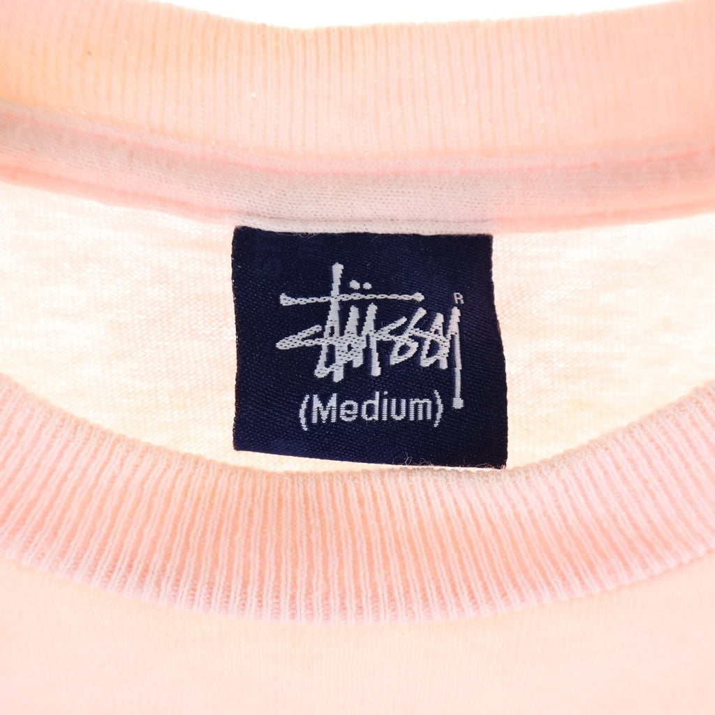 STUSSY(ステューシー) 90s OLD Cross Bone Tee クロスボーン 半袖プリントTシャツ カットソー 紺タグ ピンク