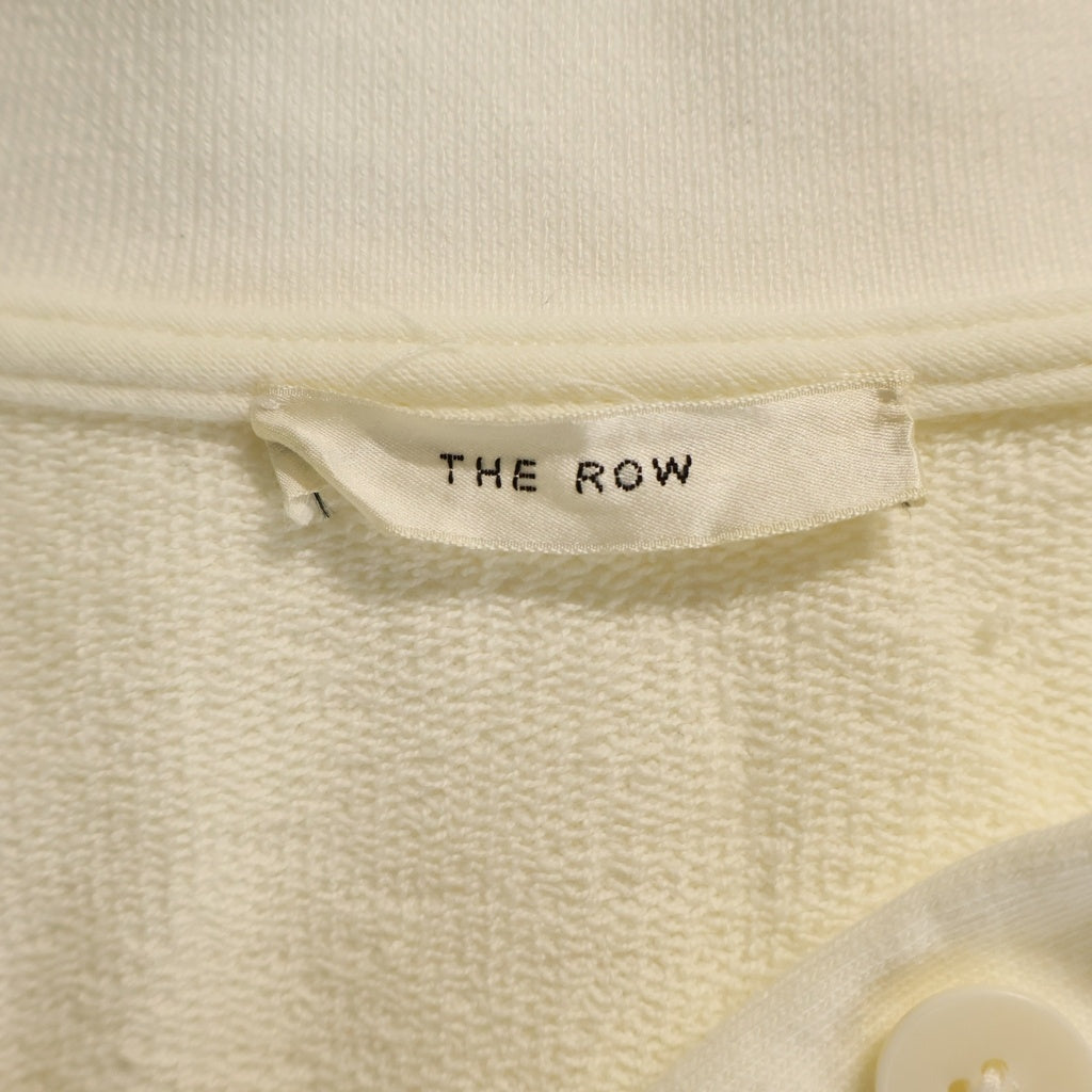 THE ROW(ザロウ) CORZAS TOP コルザ トップ オーバーサイズ コットン プルオーバー 長袖ポロシャツ 5748-Kアイボリー レディース
