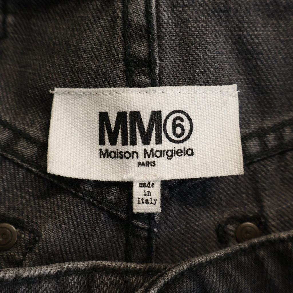 MM6 Maison Margiela(エムエムシックスメゾンマルジェラ) 19SS SUPER WIDE JEANS スーパーワイド デニムパンツ ブラック S52LA0080 S30531 レディース