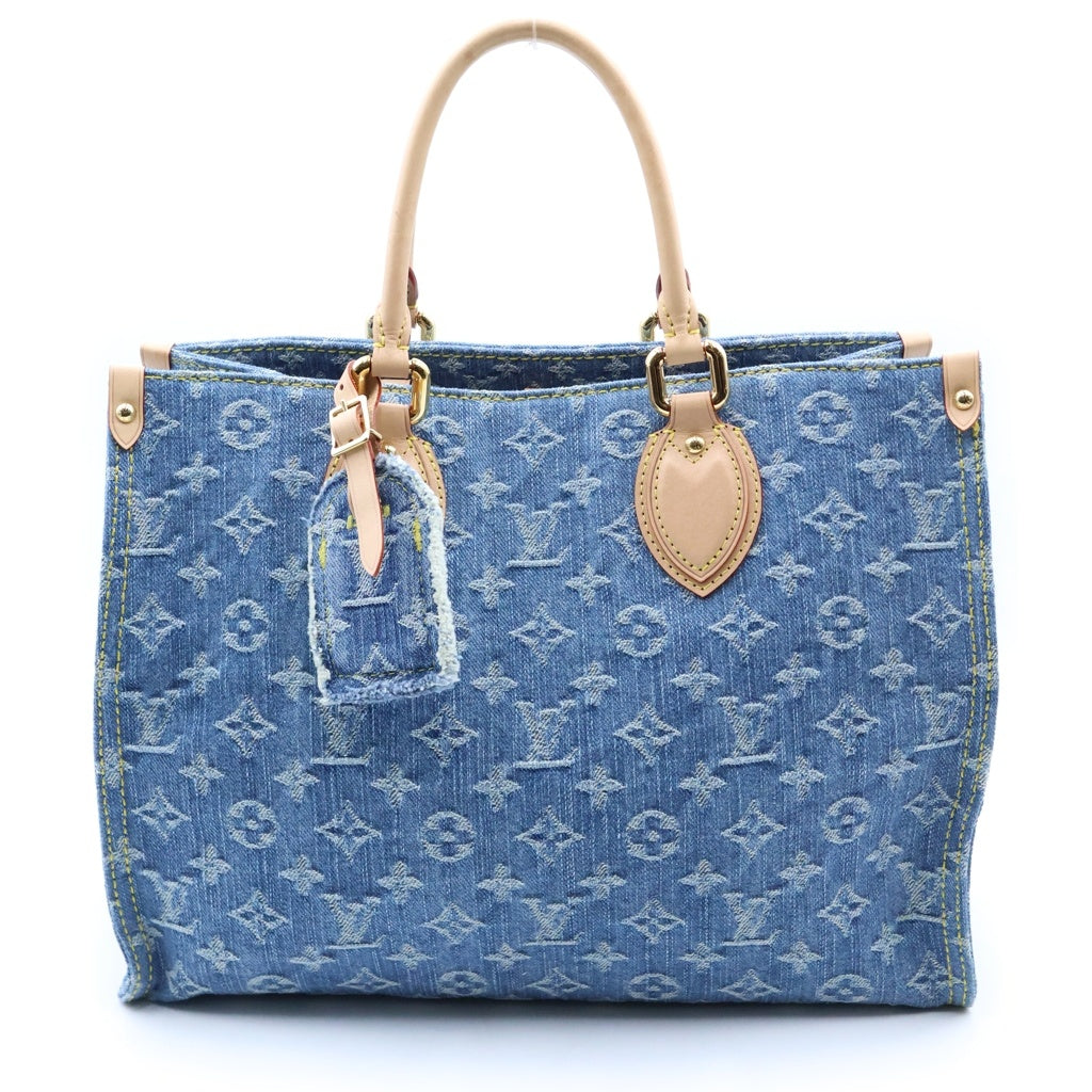 LOUIS VUITTON(ルイヴィトン) オンザゴーMM ハンドバッグ ショルダーバッグ 2way LVリミックス モノグラム デニム レザーM46871 レディース