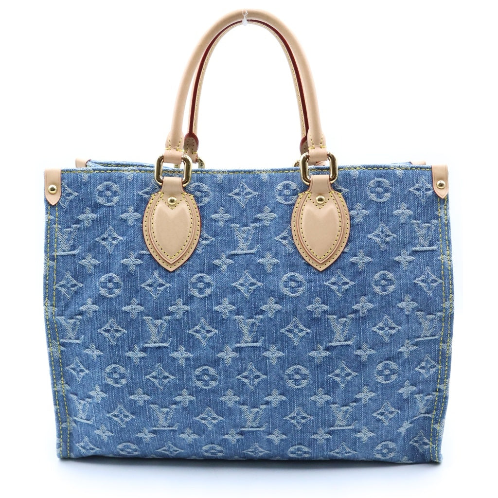 LOUIS VUITTON(ルイヴィトン) オンザゴーMM ハンドバッグ ショルダーバッグ 2way LVリミックス モノグラム デニム レザーM46871 レディース