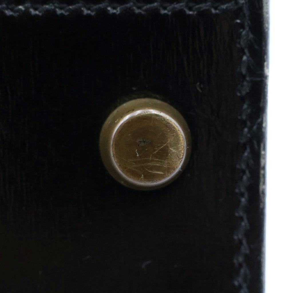 HERMES(エルメス) ケリー 32 ハンドバッグ ショルダーバッグ 2way ゴールド金具 〇T刻印 ボックスカーフ ブラック レディース