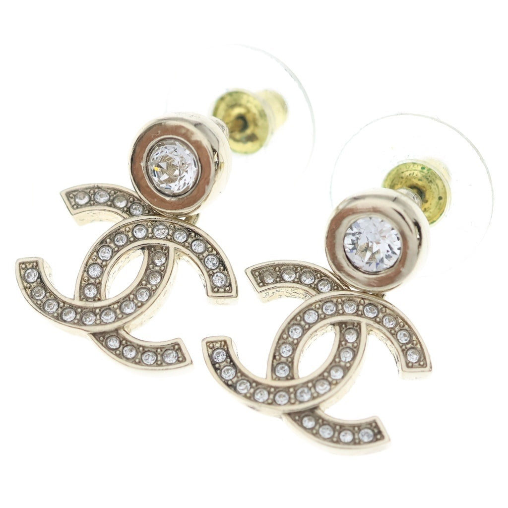 CHANEL(シャネル) ココマークラインストーン ピアス ゴールド GP ABC190 レディース