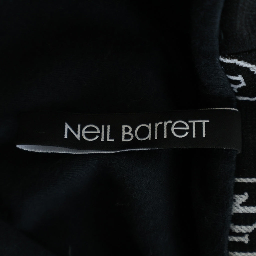 Neil Barrett(ニール バレット) NBロゴ総柄ジャガード ジップアップ パーカー ブラック PBJS582 N522C