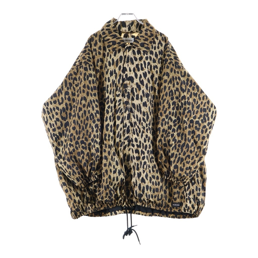 BALENCIAGA(バレンシアガ) 20SS Leopard Print Nylon Jacket レオパードプリント ナイロン コーチジャケット スナップボタン ブラウン/ブラック 571092 TGL34