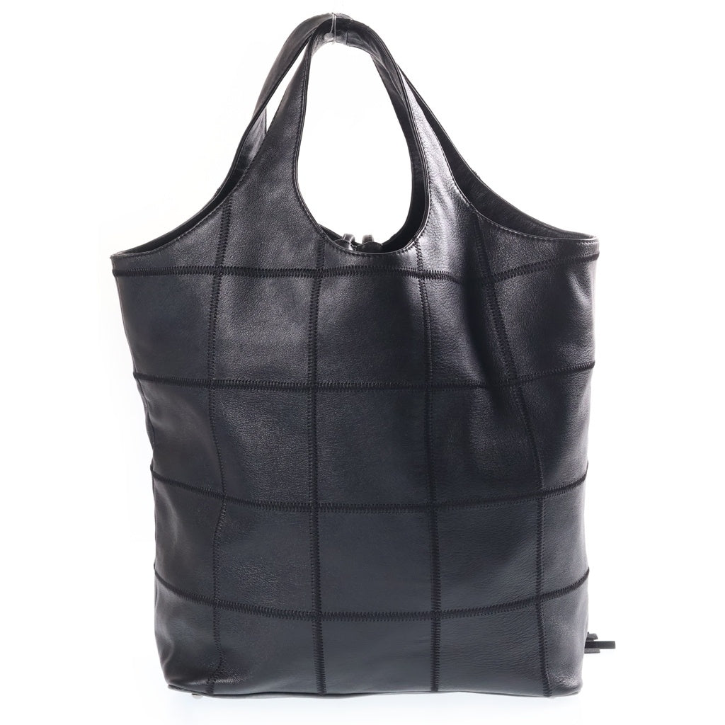 CHANEL(シャネル) チョコバー フリンジ トートバッグ ハンドバッグ ブラック レザー 7番台 ガンメタ金具 レディース