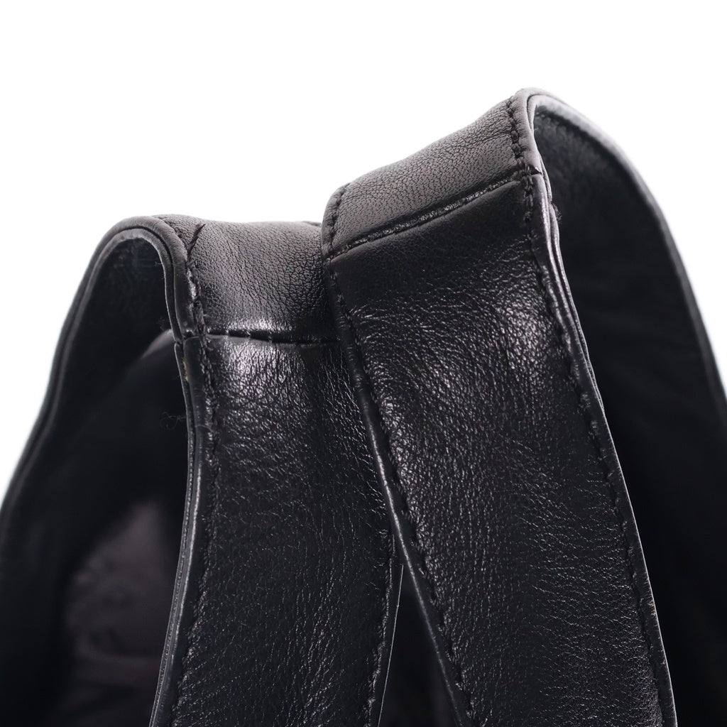 CHANEL(シャネル) チョコバー フリンジ トートバッグ ハンドバッグ ブラック レザー 7番台 ガンメタ金具 レディース