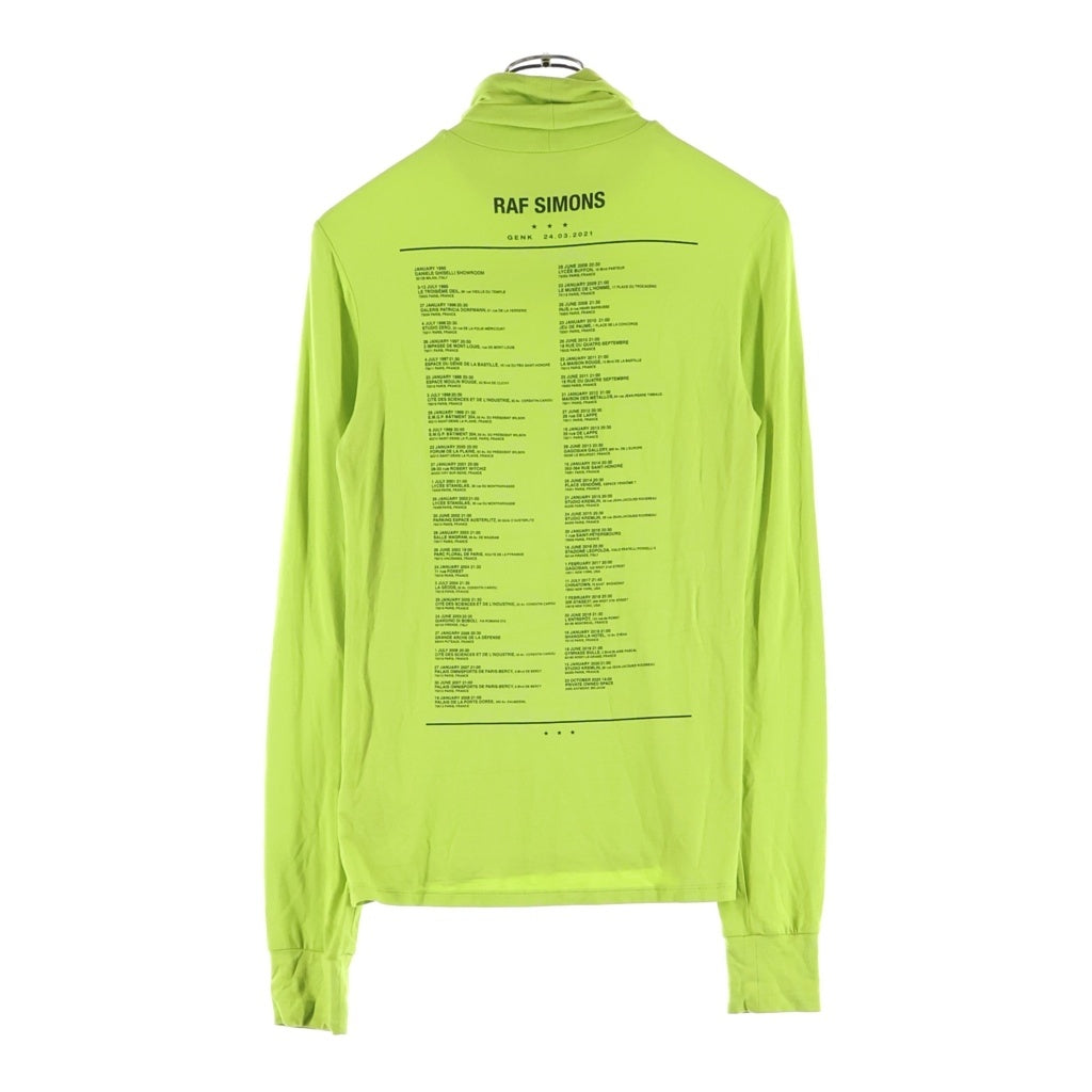 RAF SIMONS(ラフシモンズ) 21AW タートルネック ロング スリーブ Tシャツ 長袖 マイクロモダール ネオンイエロー 212-W147-19016 レディース