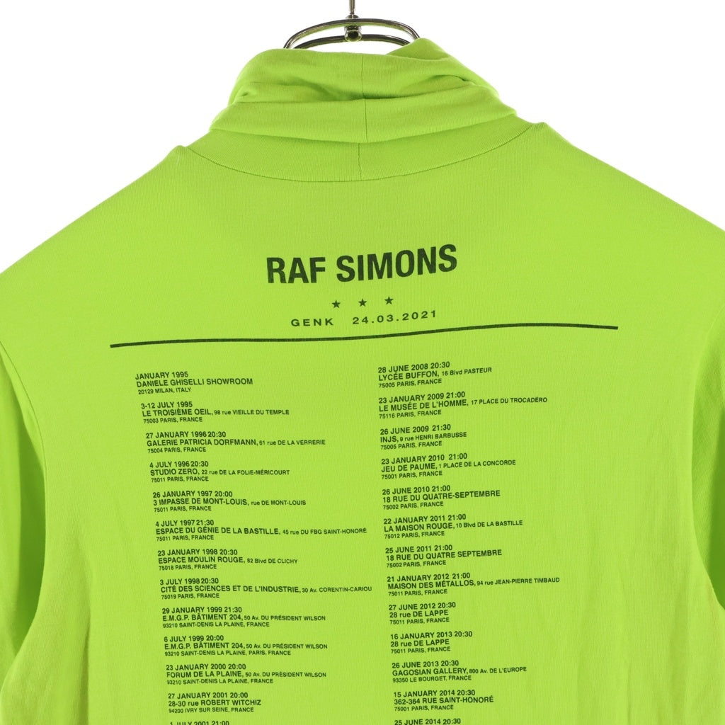 RAF SIMONS(ラフシモンズ) 21AW タートルネック ロング スリーブ Tシャツ 長袖 マイクロモダール ネオンイエロー 212-W147-19016 レディース