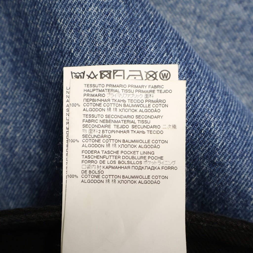 MM6 Maison Margiela(エムエムシックスメゾンマルジェラ) コントラスト パネル ジーンズ パンツ 綿 ブラック/ブルー S52LA0142 レディース