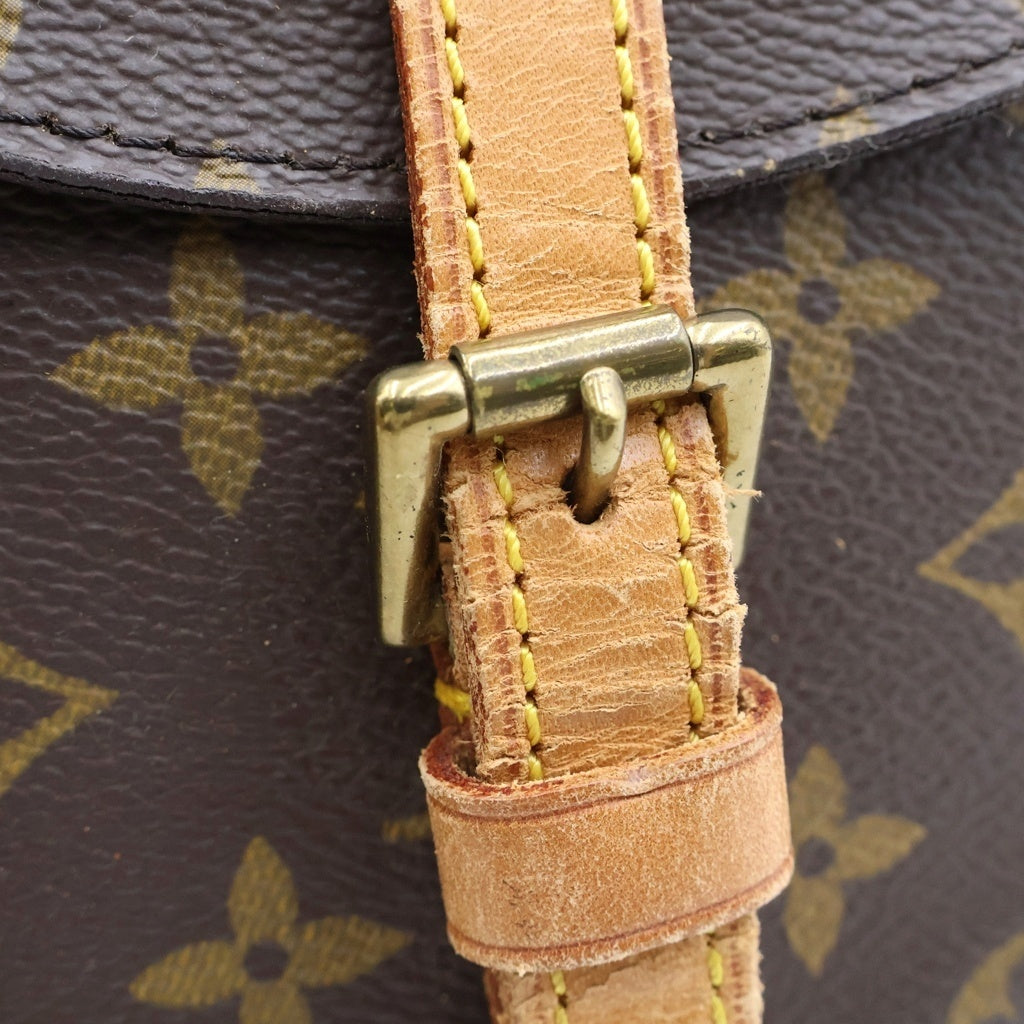 LOUIS VUITTON(ルイヴィトン) モノグラム シャンティGM ショルダーバッグ ブラウン レザー×PVC M40647 ゴールド金具 レディース
