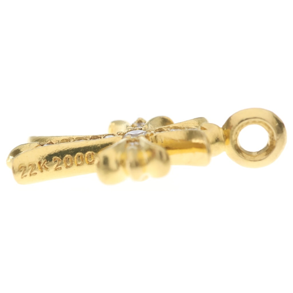 CHROME HEARTS(クロムハーツ) 22K TNY CRSF P DMND タイニーファットクロス PAVE ダイヤ ペンダント ネックレストップ ゴールド