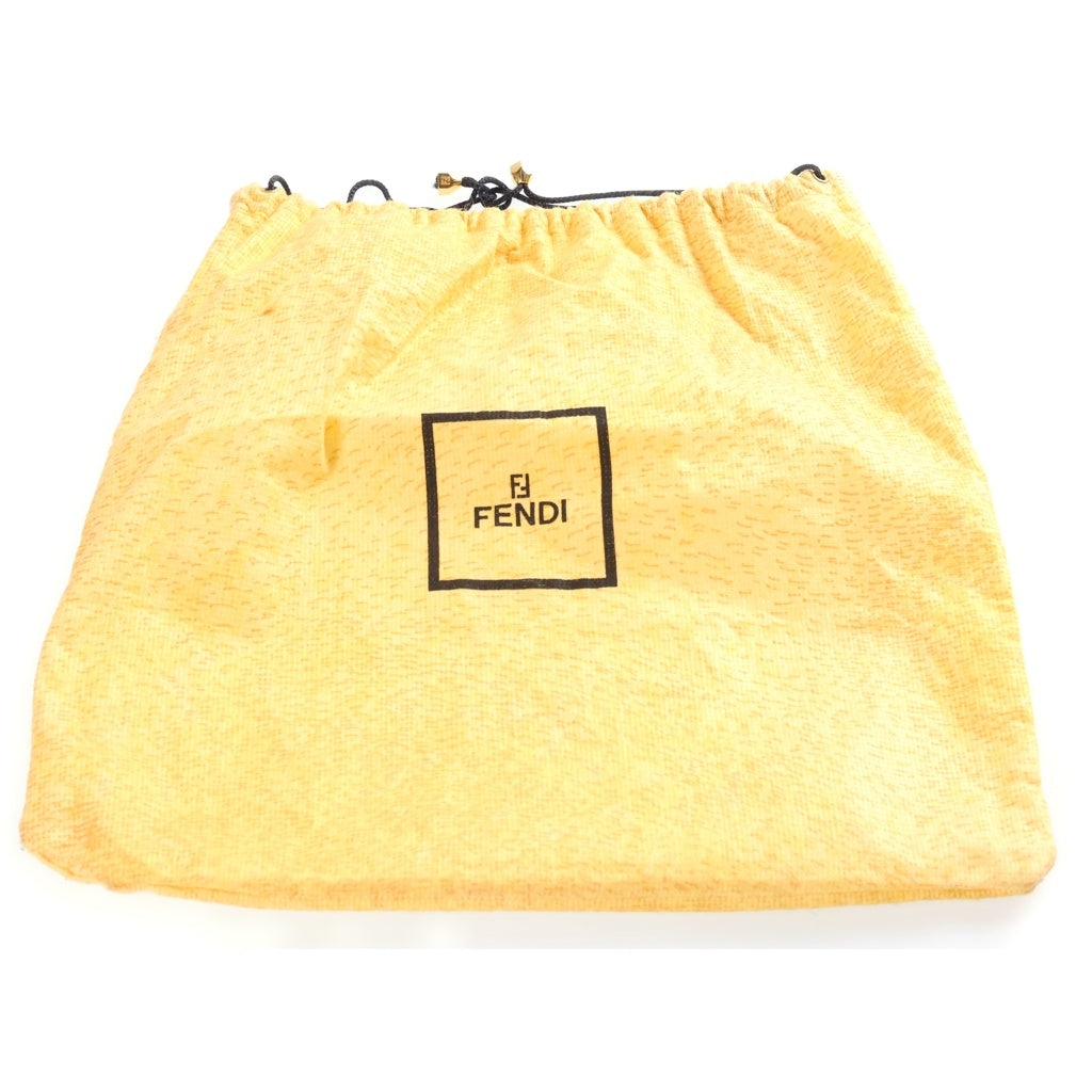 FENDI(フェンディ) ズッカ マンマバケット ワンショルダーバッグ ブラウン レザー×キャンバス シルバー金具 レディース