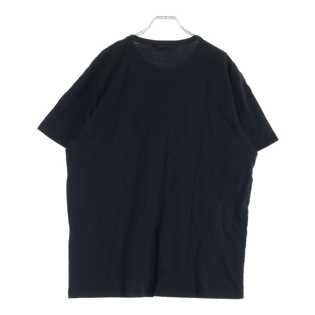 MONCLER(モンクレール) ロゴ刺繍半袖Tシャツ クルーネック カットソー ブラック F10928C71110 8390T