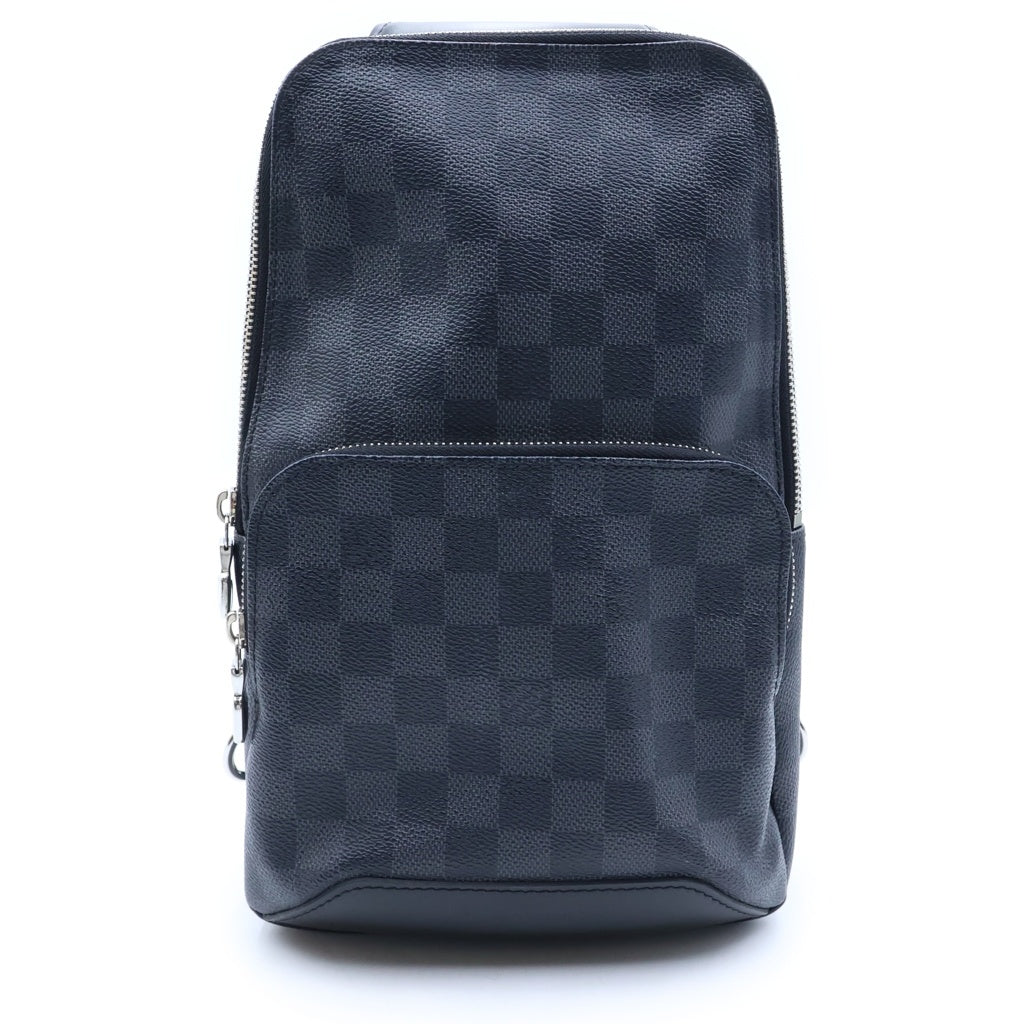 LOUIS VUITTON(ルイヴィトン) ダミエ グラフィット アヴェニュー スリングバッグ ボディバッグ ショルダーバッグ ブラック レザー×PVC N41719 シルバー金具 レディース