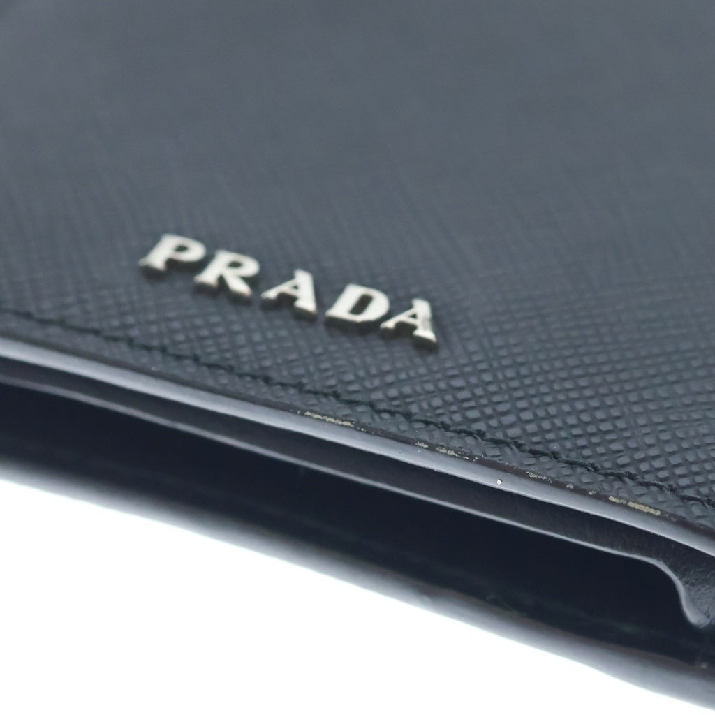 PRADA(プラダ) IPhone8plus ケース 7plusケース 手帳型 サフィアーノ レザー ブラック 2ZH038 レディース