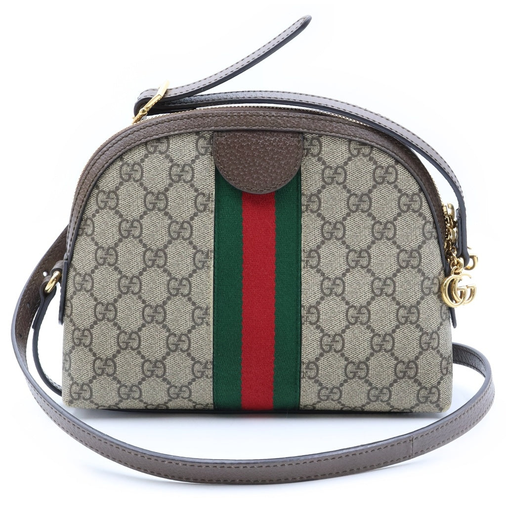 GUCCI(グッチ) GGスプリーム オフィディア ショルダーバッグ ベージュ×ブラウン PVC×レザー 499621 ゴールド金具 レディース