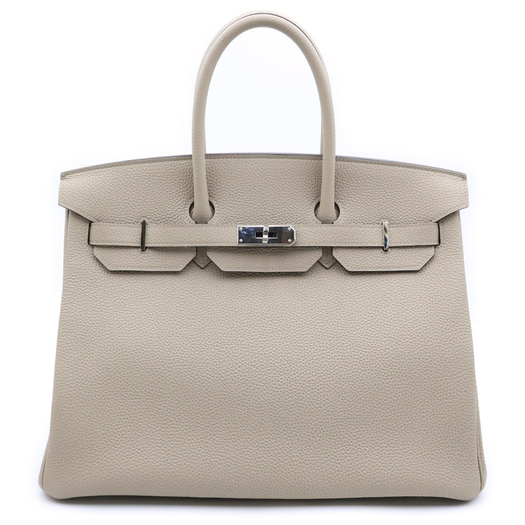 HERMES(エルメス) バーキン 35 ハンドバッグ トートバッグ シルバー金具 C刻印 トゴ トゥルティエールグレー レディース